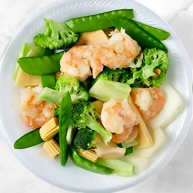 Best Steamed Jumbo Shrimp w. Mixed Vegetables 蒸什菜大虾 in Pine Brook, NJ