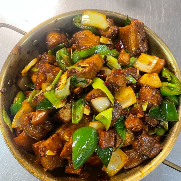 Best Red-braised Pork Belly Spicy Dry Pot 干锅红烧肉 in Davis, CA