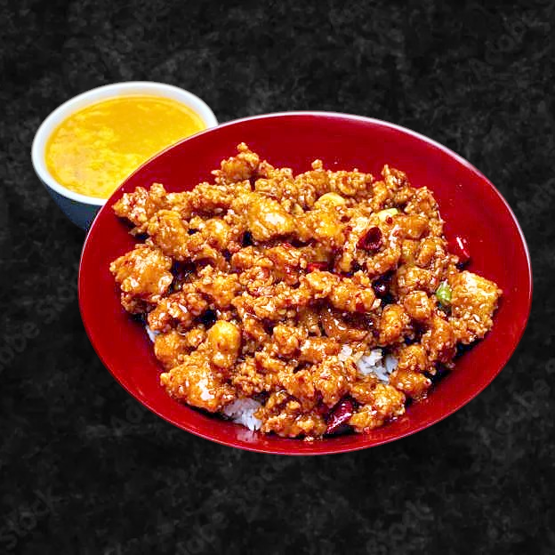 Best Kung Pao Chicken Over Rice 宫保鸡丁盖饭 in Rancho Cucamonga, CA