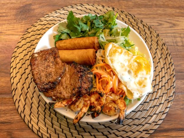 Best L19A. Grilled Pork Chop and Shrimp Vermicelli and Spring Roll Lunch in New York, NY