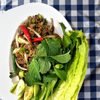 Best Larb Beef (Lao Style)
Fresh cow meat sliced served cooked or no cook upon request, your choice off mild, medium or spicy.
Available occasionally. in Honolulu, HI