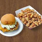 Best Pork Burger + Popcorn Chicken + Soda 猪排堡+鸡米花+汽水 in Queens, NY