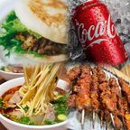 Best Combo C Signature Lanzhou Beef Noodle Soup + Chinese burgerers + 4 Skewers(lamb/chicken) +1 Coke招牌兰州牛肉面+肉夹馍+四串烤肉(鸡肉/羊肉)+可乐 in Forest Hills, NY