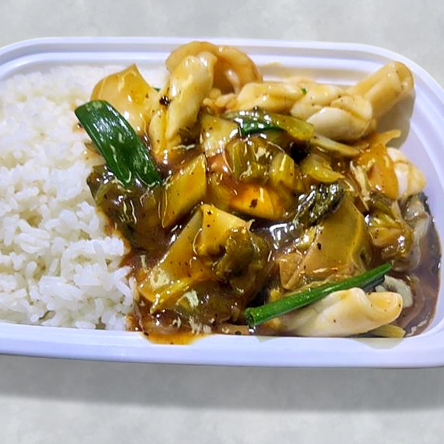 Best 酸菜鮮魷飯 Squid w. Pickled Veg. on Rice in Elmhurst, NY