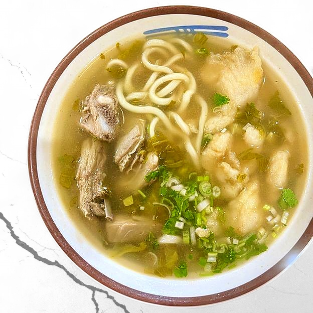 Best Sauerkraut Fish & Lamb Noodle Soup 酸菜鱼羊汤面 in Milpitas, CA