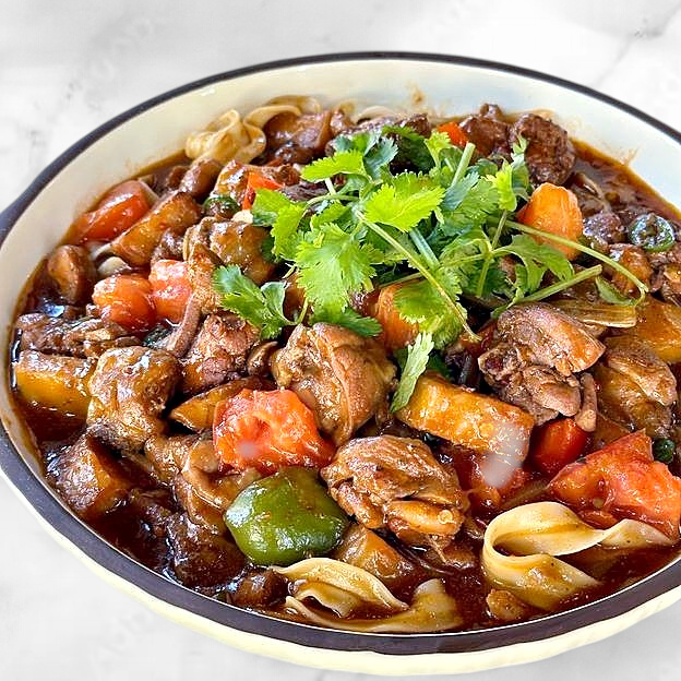 Best Xinjiang Chicken with Potato & Belt Noodle 新疆大盘鸡 in Durham, NC