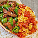 Best 双拼炒牛肉米粉 Stir-Fried Beef with Green Peppers Rice Noodles in Sugar Land, TX