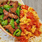 Best 双拼炒牛肉拌面 Stir-Fried Beef with Green Peppers Noodles in Sugar Land, TX