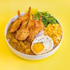 Best Japanese Curry Butterfly Shrimp Rice Bowl 咖喱蝴蝶虾饭 in Brooklyn, NY