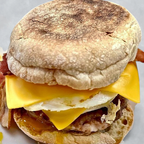 Best Double Eggs Bacon Sausage and Cheese “Presidential” sandwich on muffin in New Bedford, MA